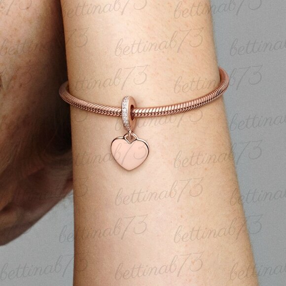 Pandora Engravable Heart Tag Dangle Charm - Picture 5 of 6